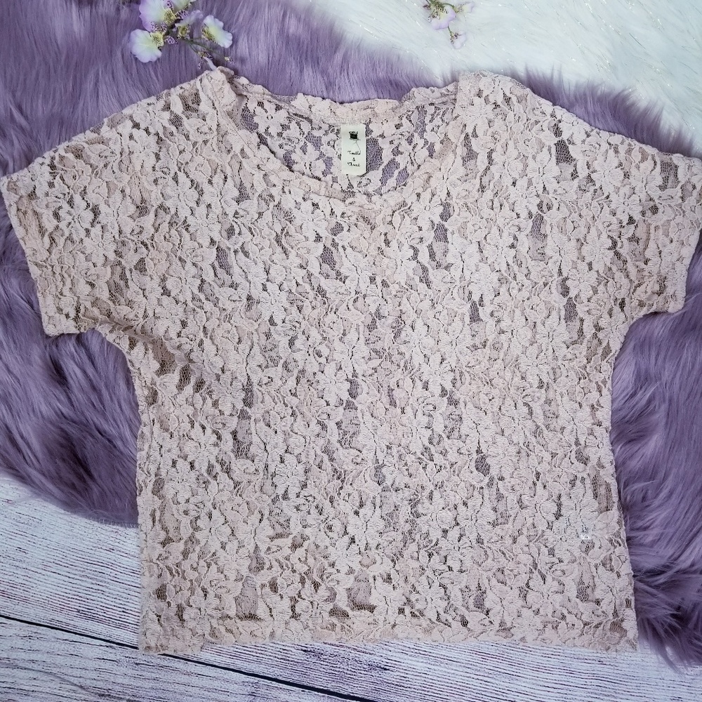 Vintage needle and thread lace top